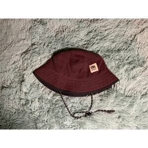 Outdoor Research Burgundy Terry Fleece Waffle Knit Bucket Hat - L/XL